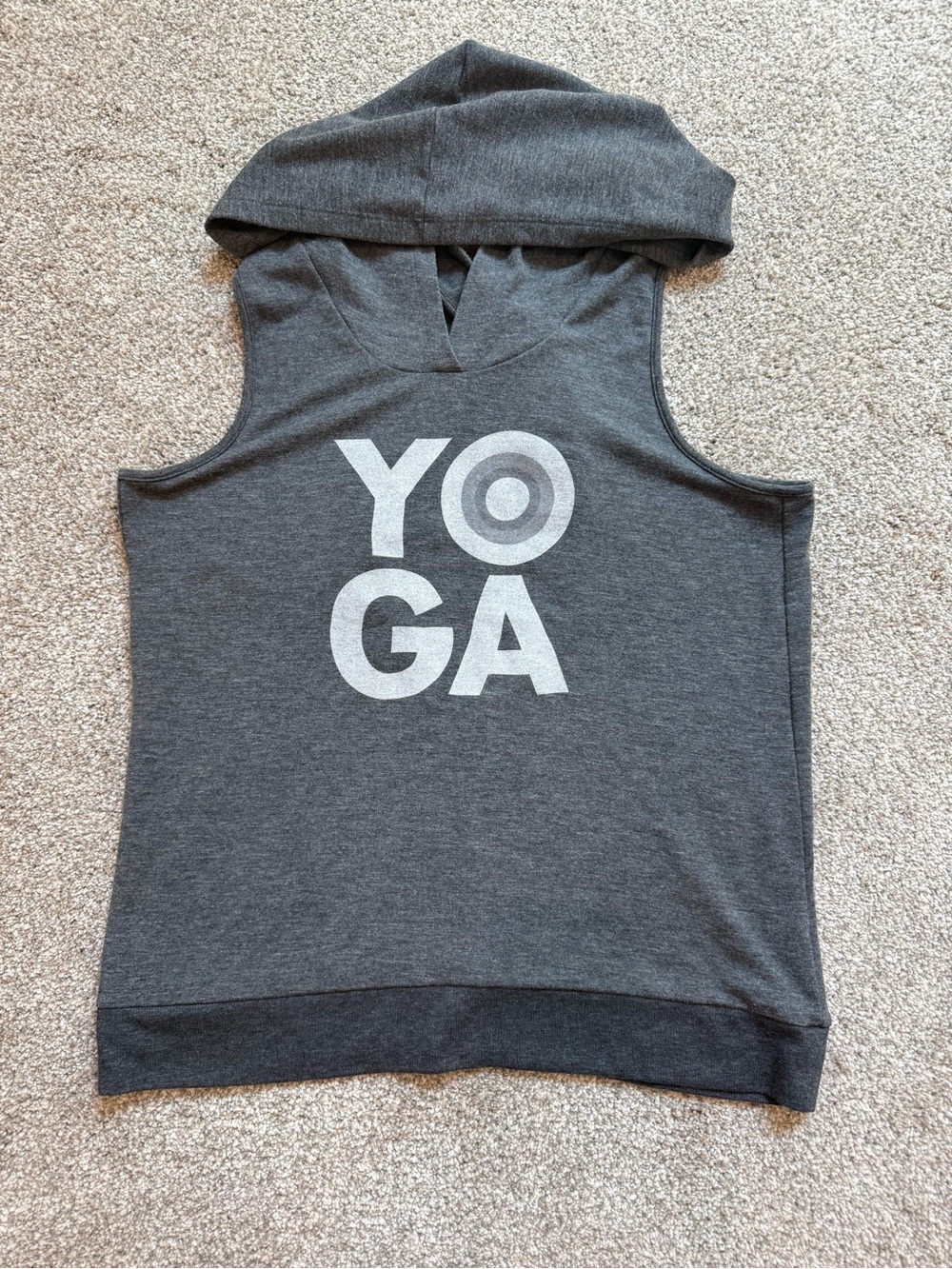 Onzie x Corepower Yoga Dark Gray Hooded Sleeveless Yoga Tank with White Logo